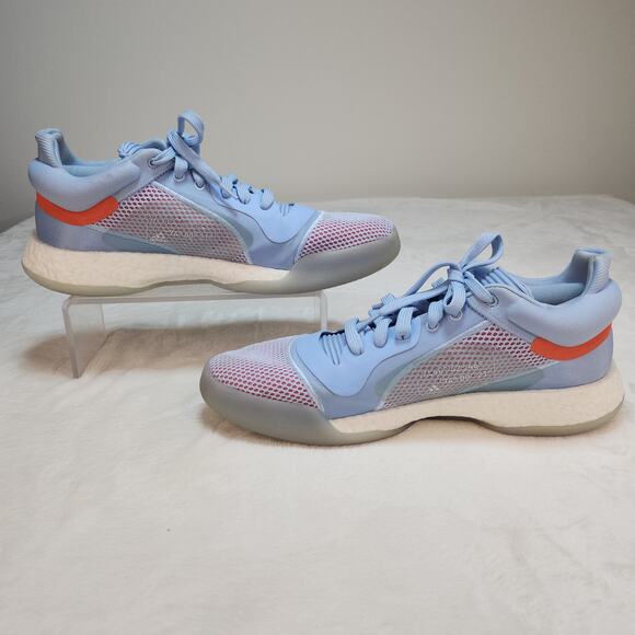 Adidas Marquee Boost Low Glow Blue Mens 14 Baby Blue Orange White Basketball - Picture 2 of 15